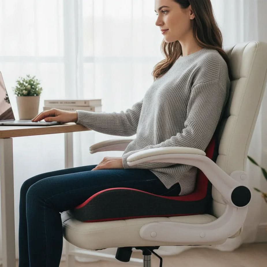 BowLift | Orthopedic L-Shaped Seat Cushion with Memory Foam for Back & Tailbone Relief