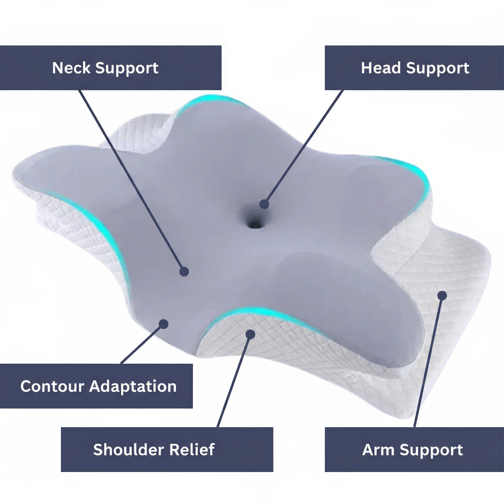 BowLift | Orthopaedic memory foam pillow for neck & shoulder pain relief