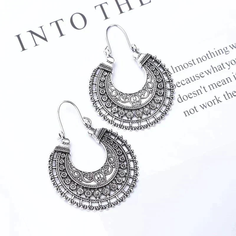 Elegant Tibetan filigree earrings made of high-quality genuine silver! Norvo