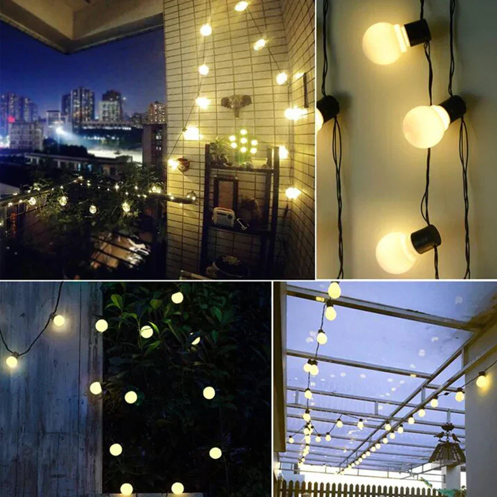 Waterproof Outdoor String Lights - Solar Garden Lighting for Balcony & Terrace