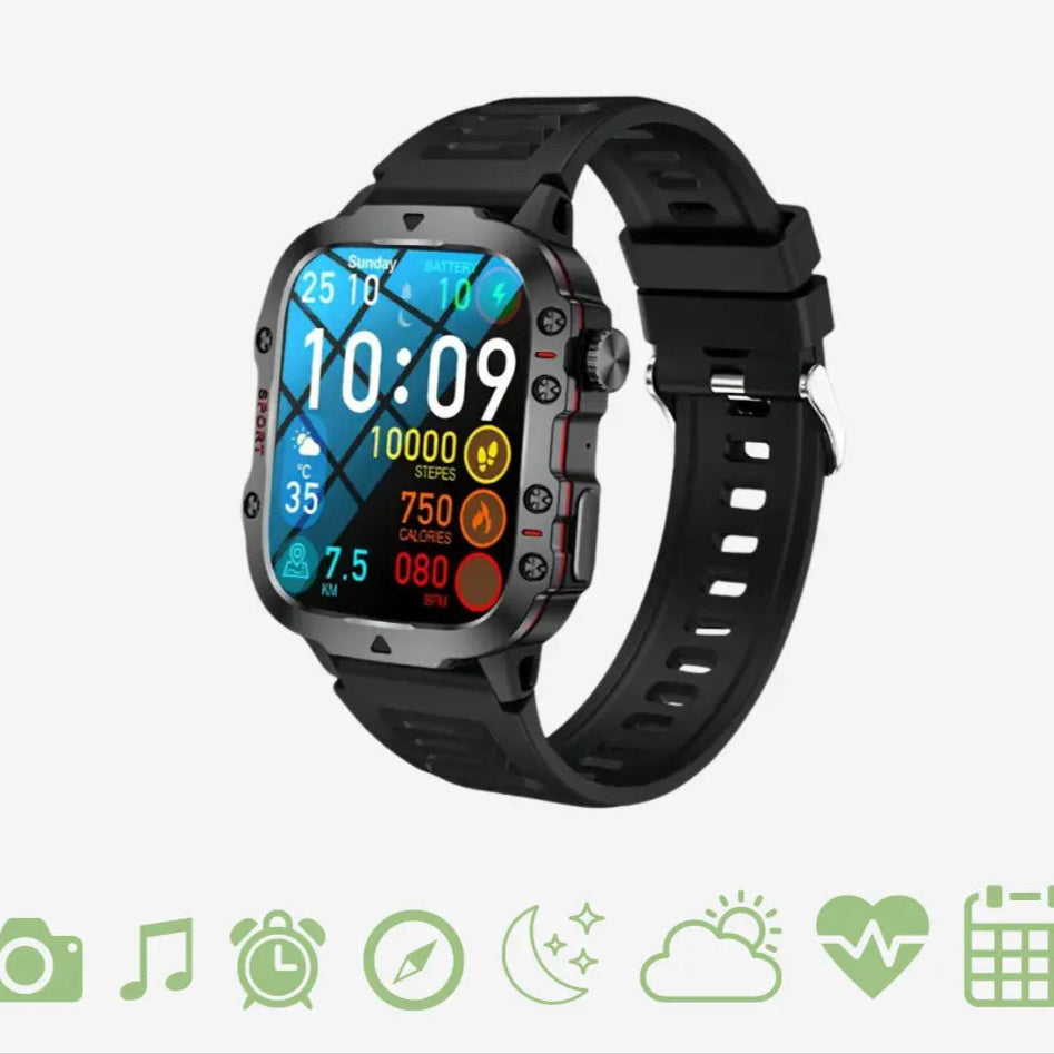 Skanto | TrailMate – Waterproof Outdoor Smartwatch | Adventure-Ready Fitness Tracker with Full Health Monitoring