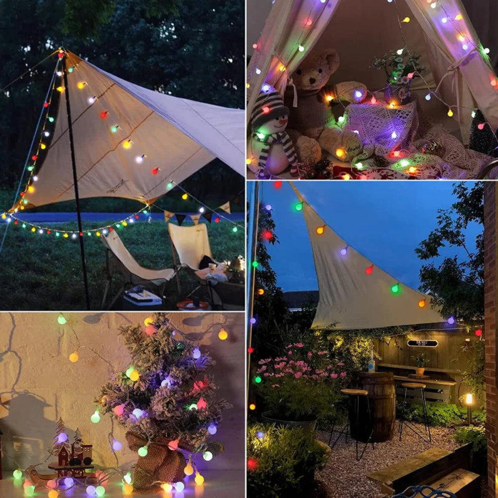 Solar LED String Lights with Automatic Dusk-to-Dawn Operation for Outdoor Decor
