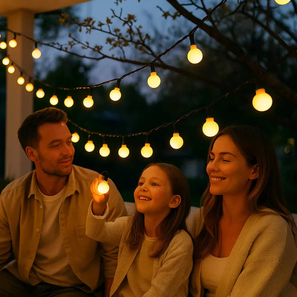 Solar LED String Lights with Automatic Dusk-to-Dawn Operation for Outdoor Decor