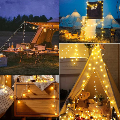 Solar LED String Lights with Automatic Dusk-to-Dawn Operation for Outdoor Decor