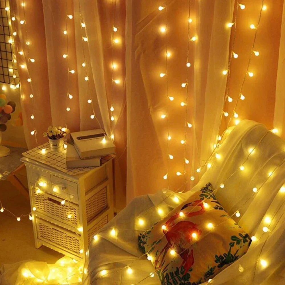 Solar LED String Lights with Automatic Dusk-to-Dawn Operation for Outdoor Decor