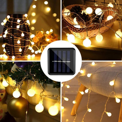 Solar LED String Lights with Automatic Dusk-to-Dawn Operation for Outdoor Decor