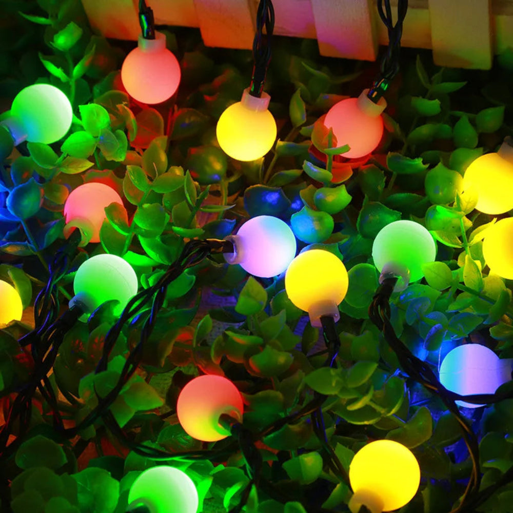 Solar LED String Lights with Automatic Dusk-to-Dawn Operation for Outdoor Decor