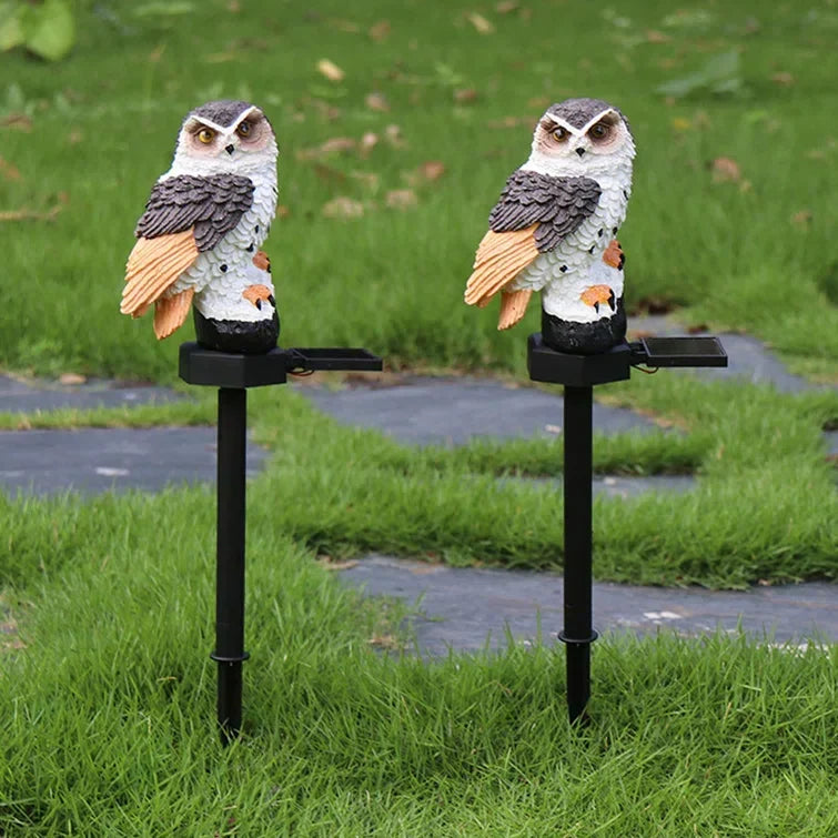 Solar-powered garden lamp with decorative owl design – LED outdoor light for the garden | Karnz