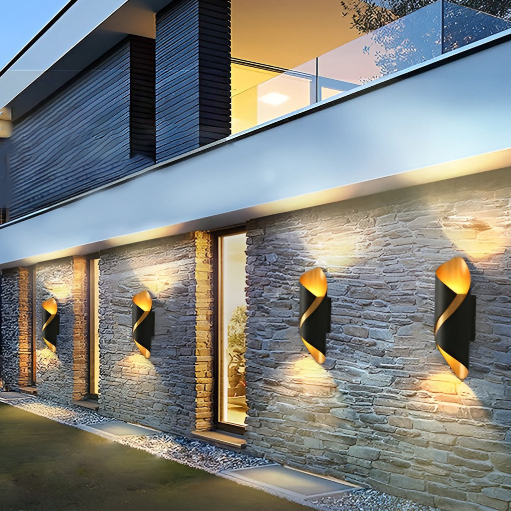BowLift | Wall light modern black aluminium outdoor sconce