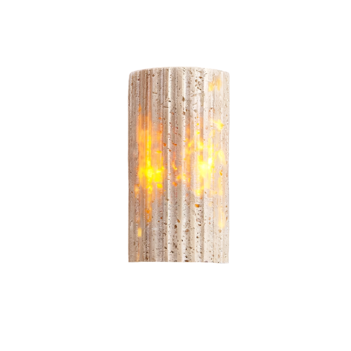 Travara Yellow Travertine Outdoor Wall Lamp