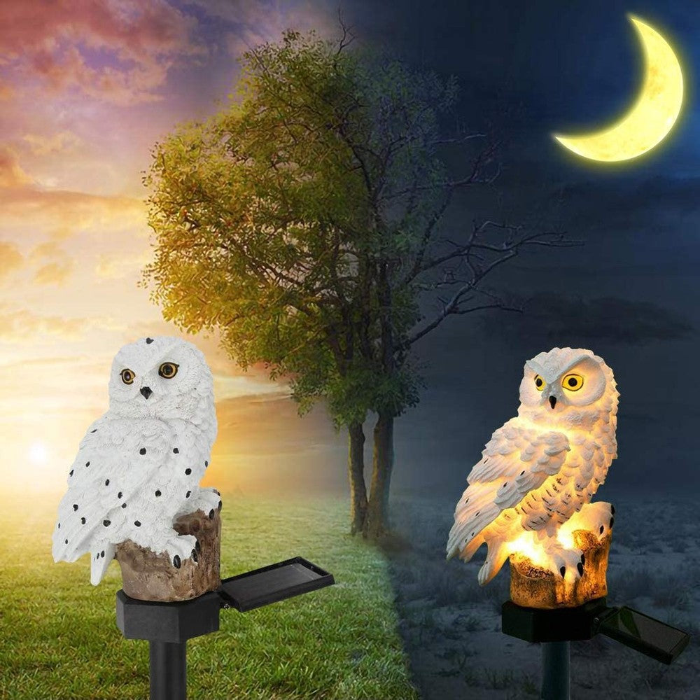 Solar-powered garden lamp with decorative owl design – LED outdoor light for the garden | Karnz