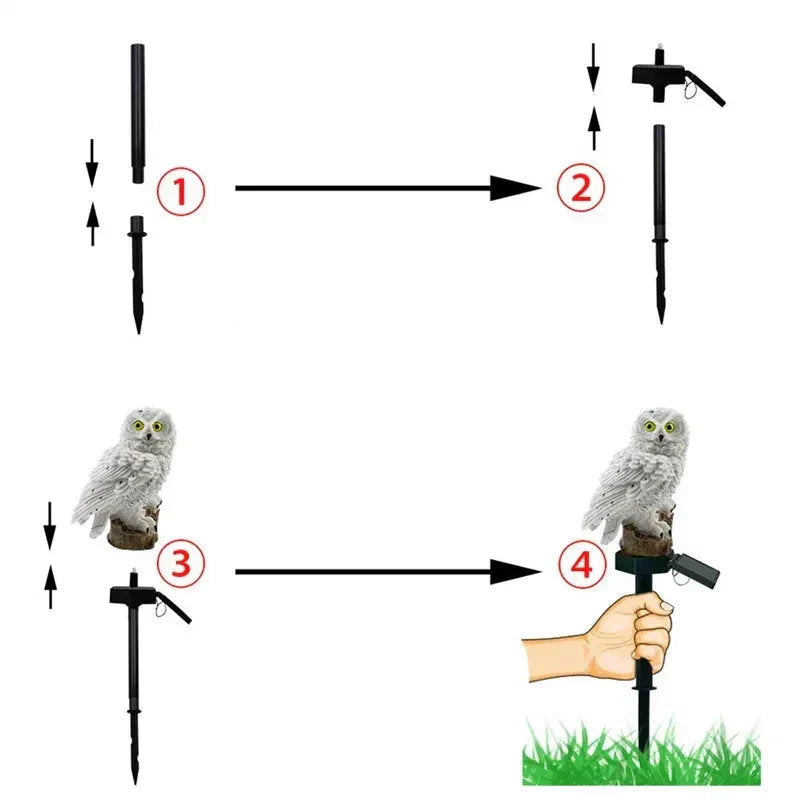 Solar-powered garden lamp with decorative owl design – LED outdoor light for the garden | Karnz