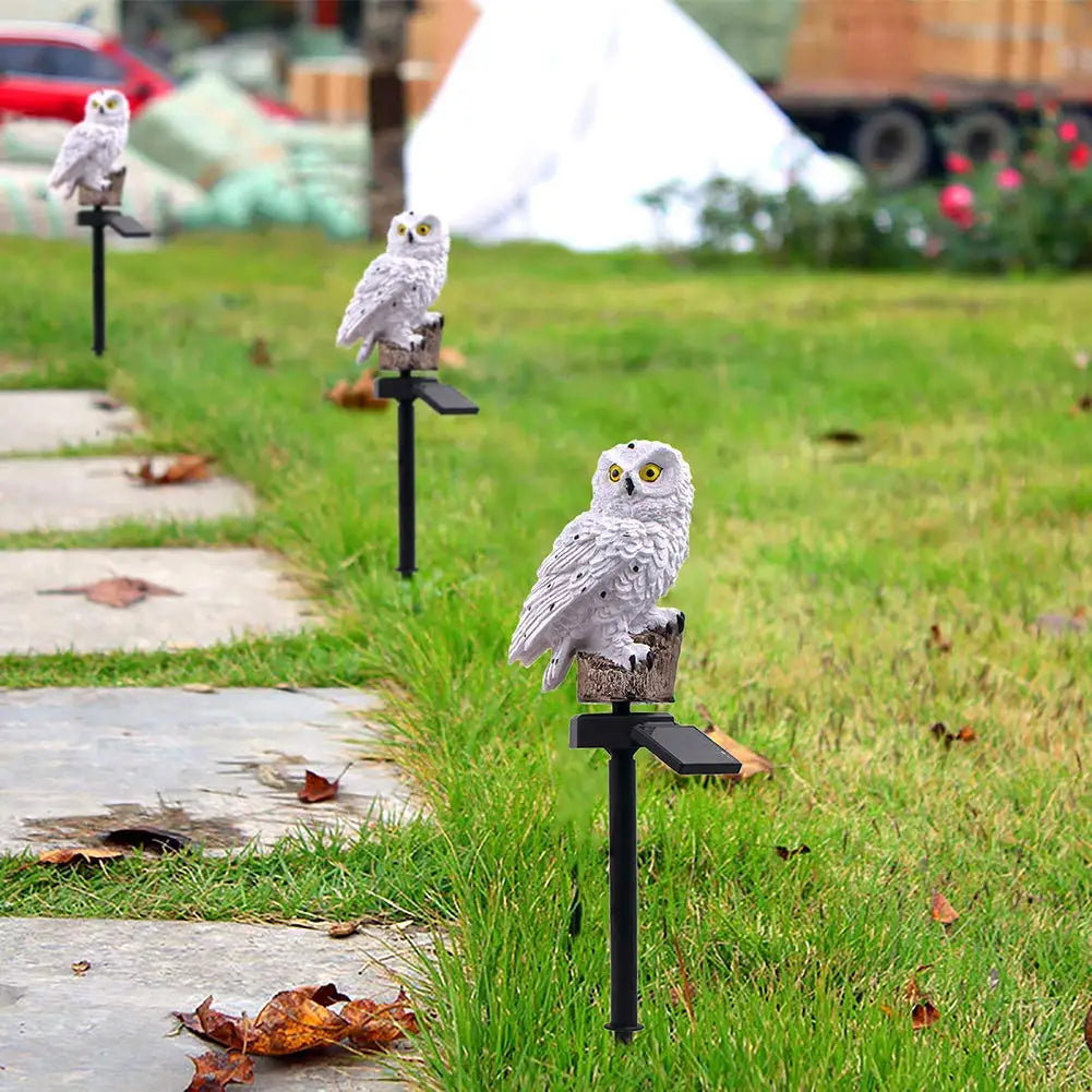 Solar-powered garden lamp with decorative owl design – LED outdoor light for the garden | Karnz