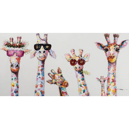 Cartoon Giraffes - Canvas Wall Art Painting
