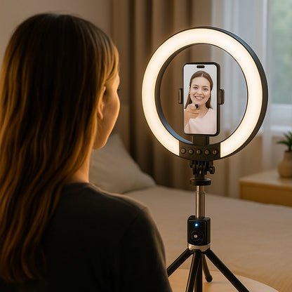 Ring Light with Remote Control & Tripod – 3 Color Temperatures – P220-Q | Brehn