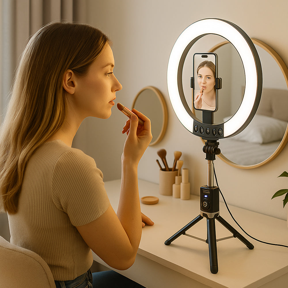 Ring Light with Remote Control & Tripod – 3 Color Temperatures – P220-Q | Brehn