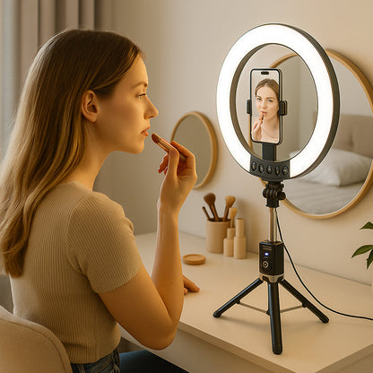Ring Light with Remote Control & Tripod – 3 Color Temperatures – P220-Q | Brehn