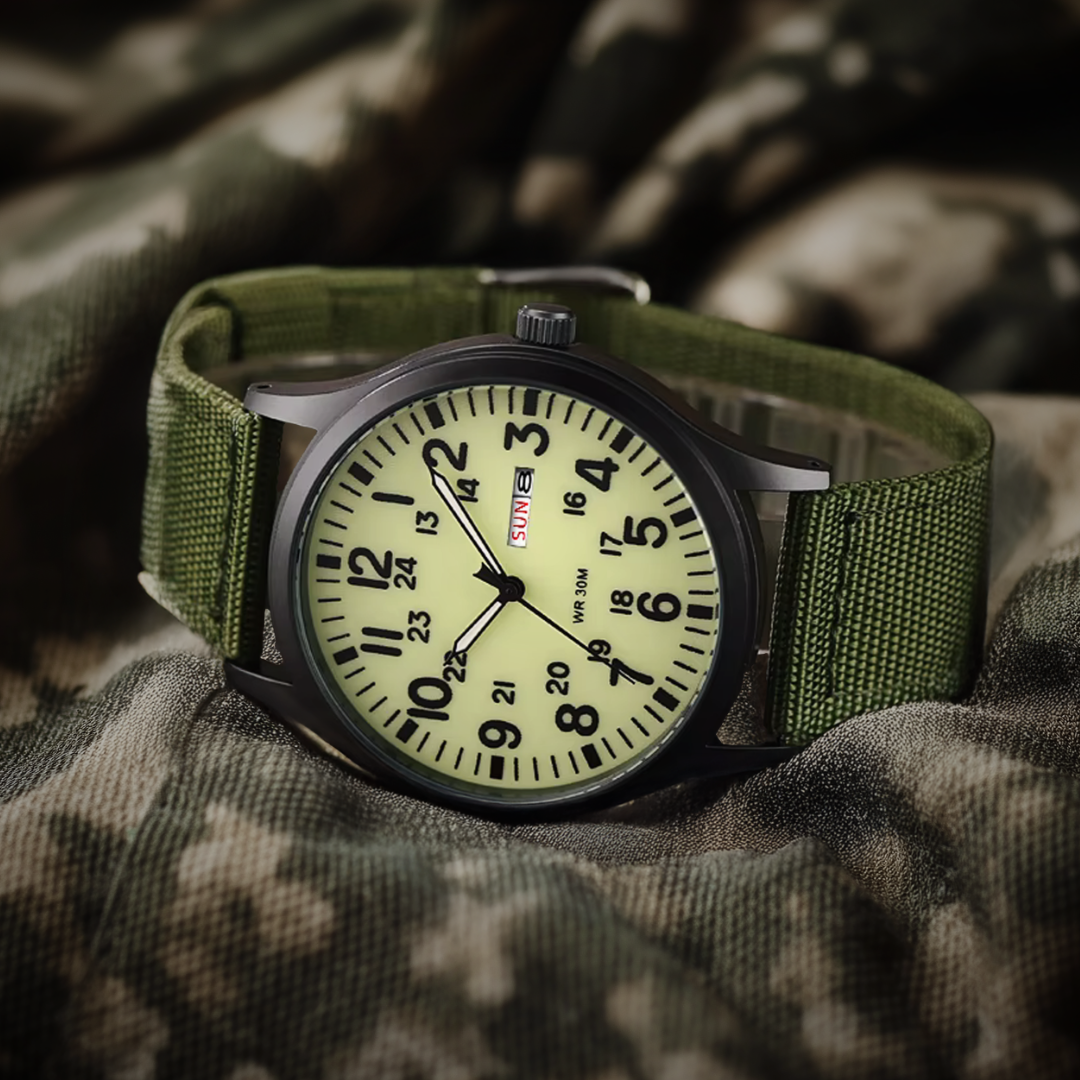 Skanto | Men's Rugged Outdoor Watch – Stainless Steel Waterproof Military Style