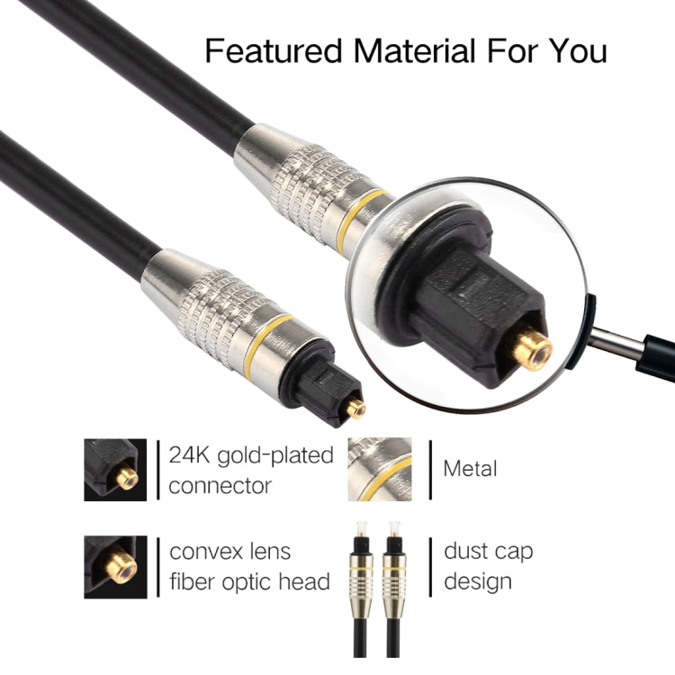 Sandsberg | 30m OD6.0mm nickel-plated metal head Toslink male to male digital optical audio cable