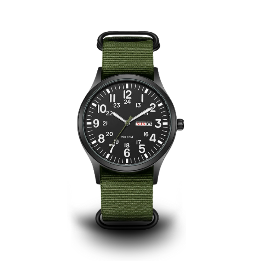 Skanto | Men's Rugged Outdoor Watch – Stainless Steel Waterproof Military Style