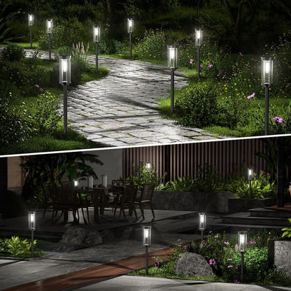 Skanto | Solar Pathway Light | Auto Dusk Sensor | IP65 Waterproof | Warm White LED | 12hr Runtime | Set of 2