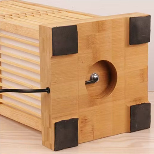 Tatami Japanese Bedside Lamp with Wood-Bamboo Shade | Karnz