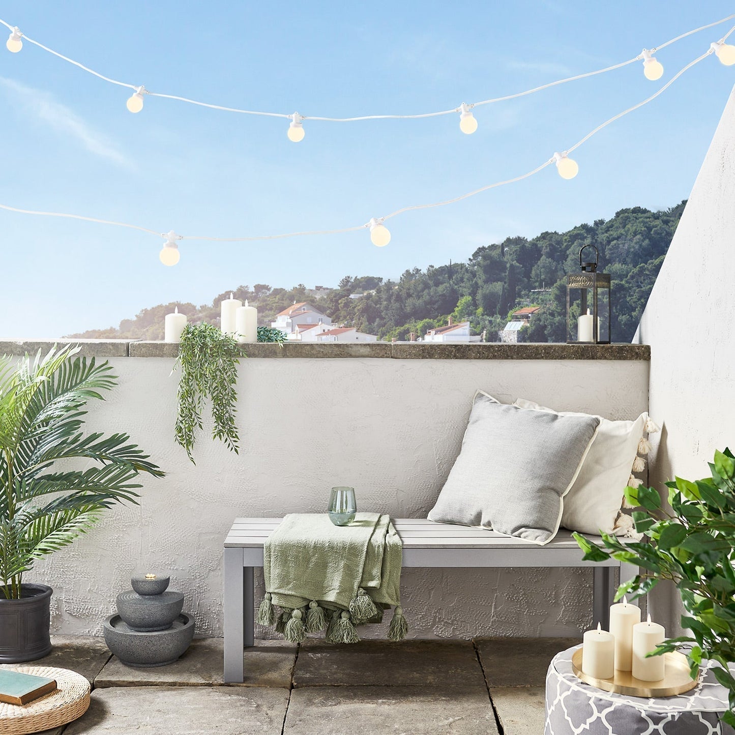 Skanto | Pro Connect 5m 10-piece Party Lights Warm White Connectable White Cable
