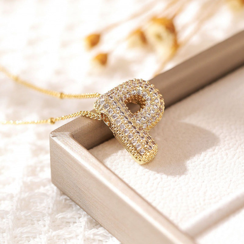 Skanto | Alphabet Diamond Pendant Necklace