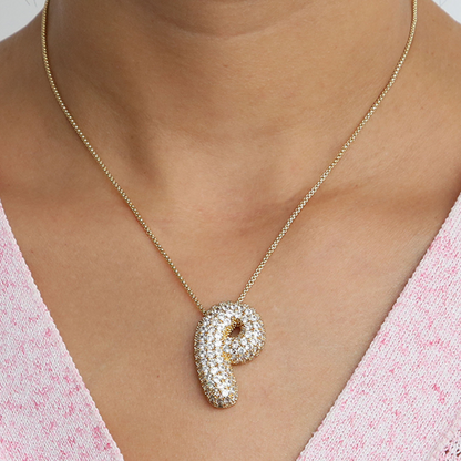 BowLift | Chunky Bubble Diamond Dazzle Initial Necklaces