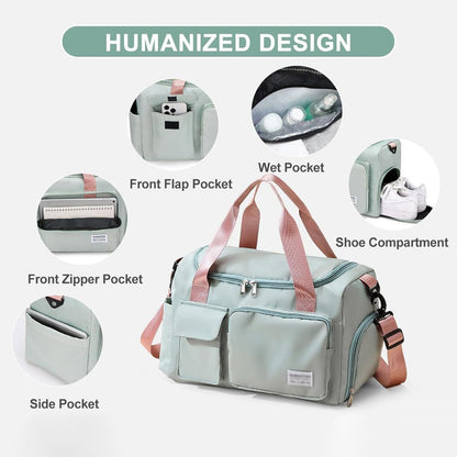 Skanto | Multi-Pocket Travel Bag, Sports & Gym Bag with Separate Shoe Compartment