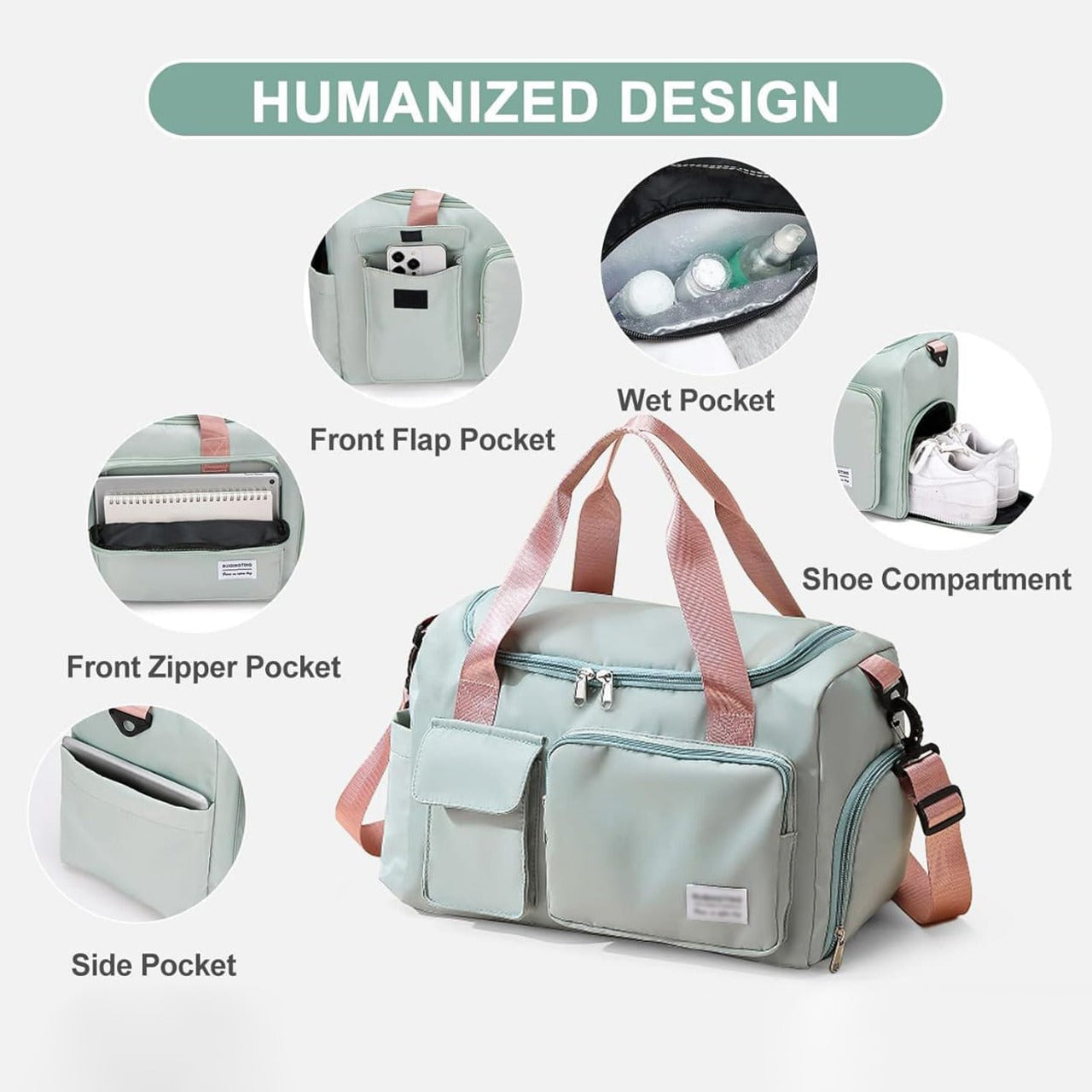 BowLift | Traventix Travel Bag with Multiple Compartments | Waterproof & Lightweight | Sports, Fitness & Weekend Bag for Men & Women