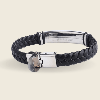 Skanto | Leather and Stainless Steel ID Bracelet with Engraving