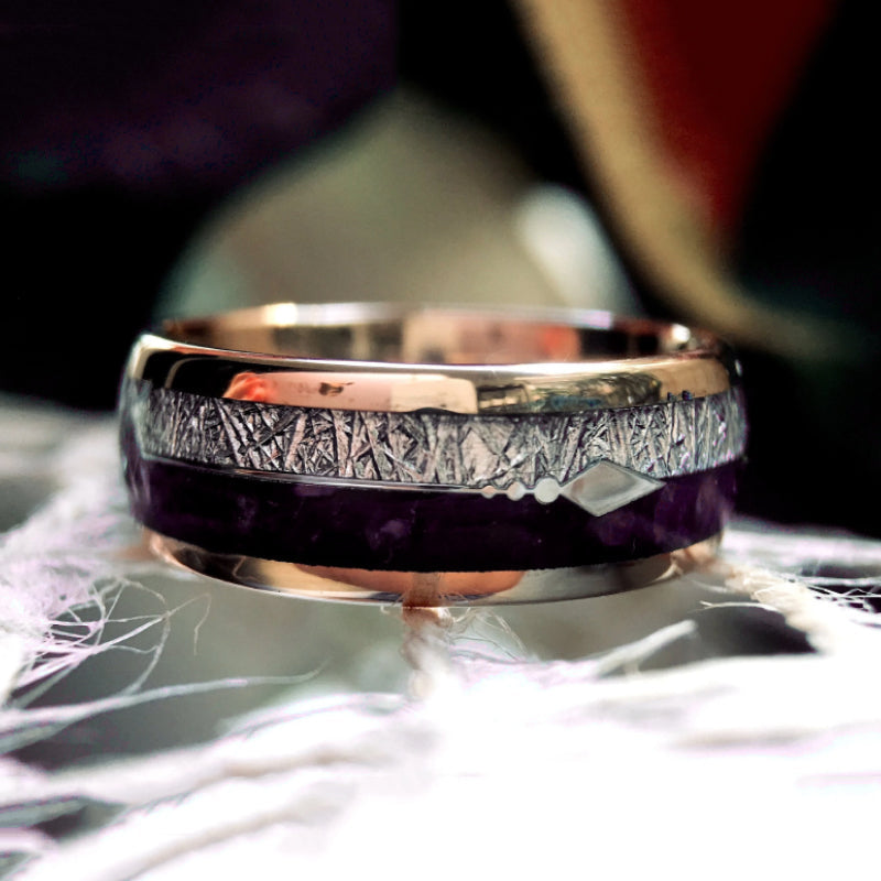 Personalized purple tungsten steel ring