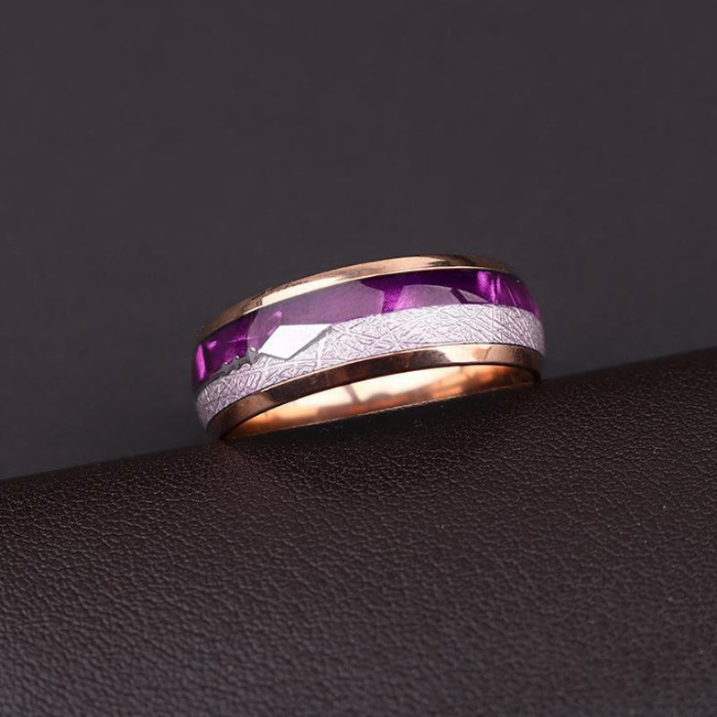 Personalized purple tungsten steel ring