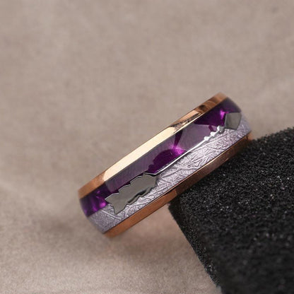 Personalized purple tungsten steel ring
