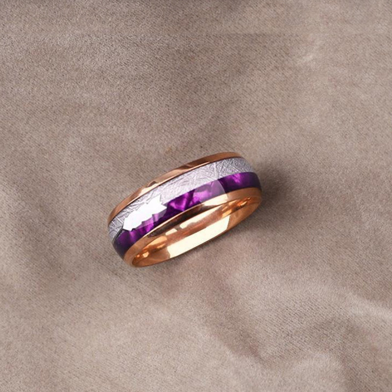 Personalized purple tungsten steel ring