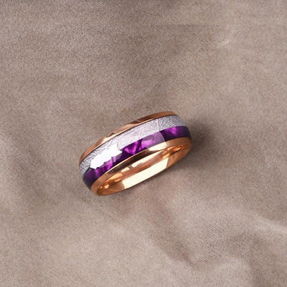Personalized purple tungsten steel ring