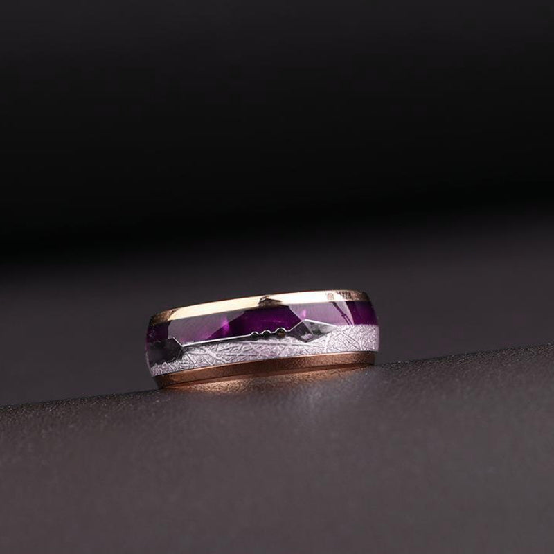 Personalized purple tungsten steel ring