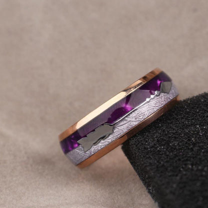 Personalized purple tungsten steel ring