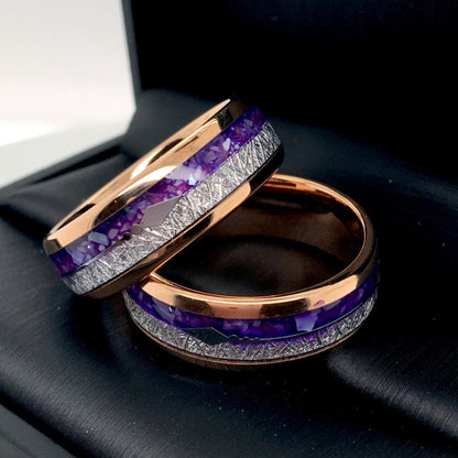 Personalized purple tungsten steel ring