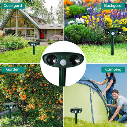 Karnz | Raccoon Outdoor Ultrasonic Repeller - Solar-powered Ultrasonic Animal and Pest Repellent - Get rid of raccoons within 48 hours