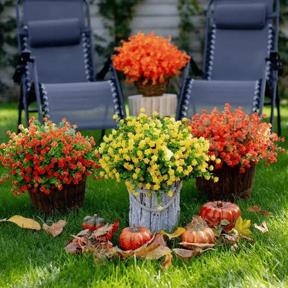 Low-maintenance artificial outdoor flowers – Realistic and UV-resistant (7-pack)