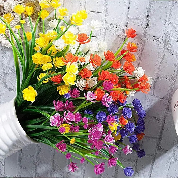 Low-maintenance artificial outdoor flowers – Realistic and UV-resistant (7-pack)