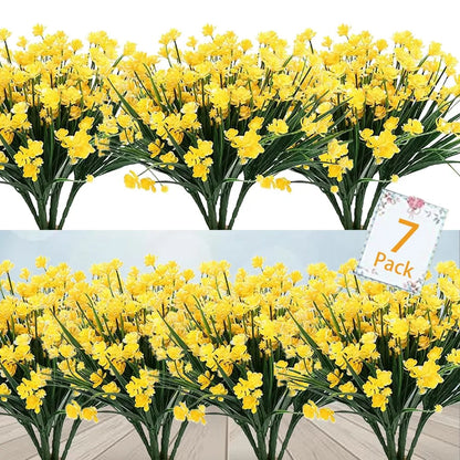 Low-maintenance artificial outdoor flowers – Realistic and UV-resistant (7-pack)