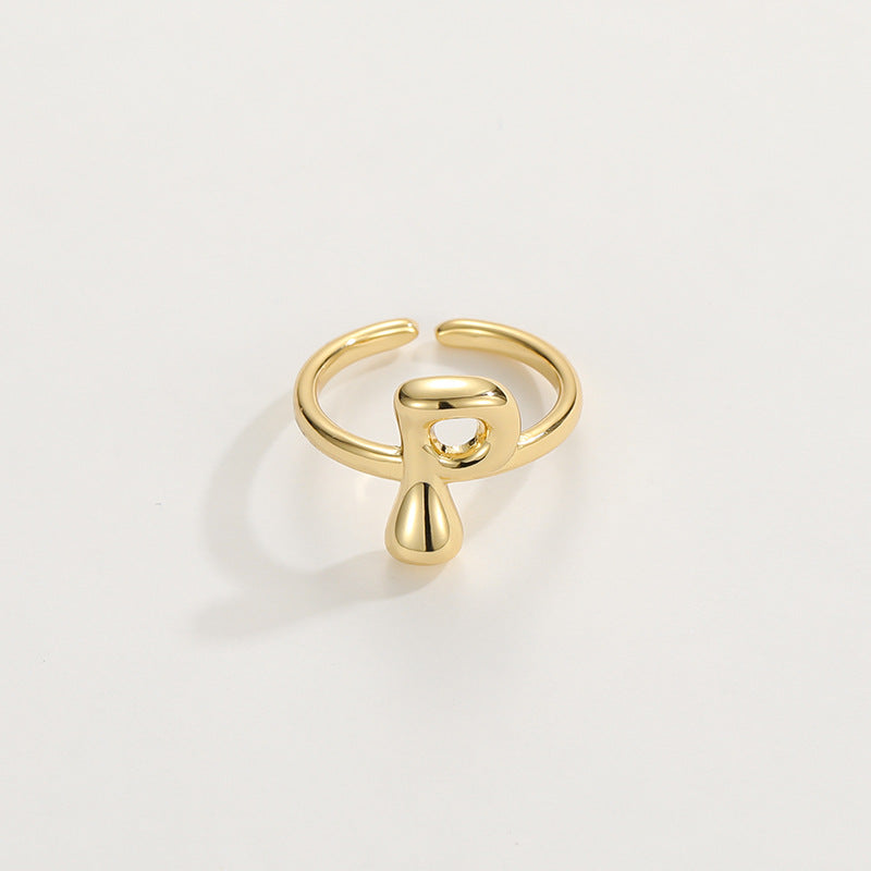 BowLift | Cute Bubble Letter Initial Ring