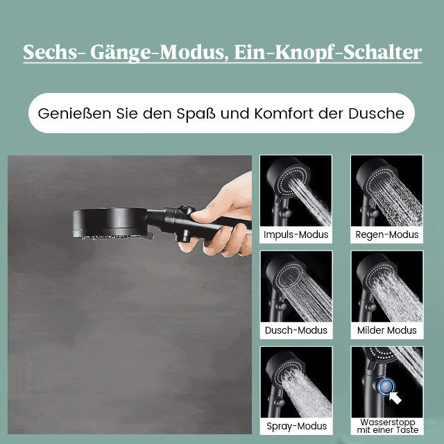 Sandsberg shower head with six-setting