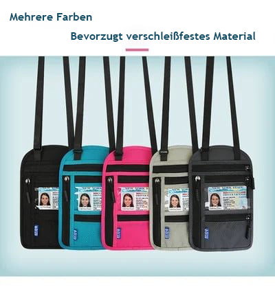 Travel chest bag with RFID passport lock
