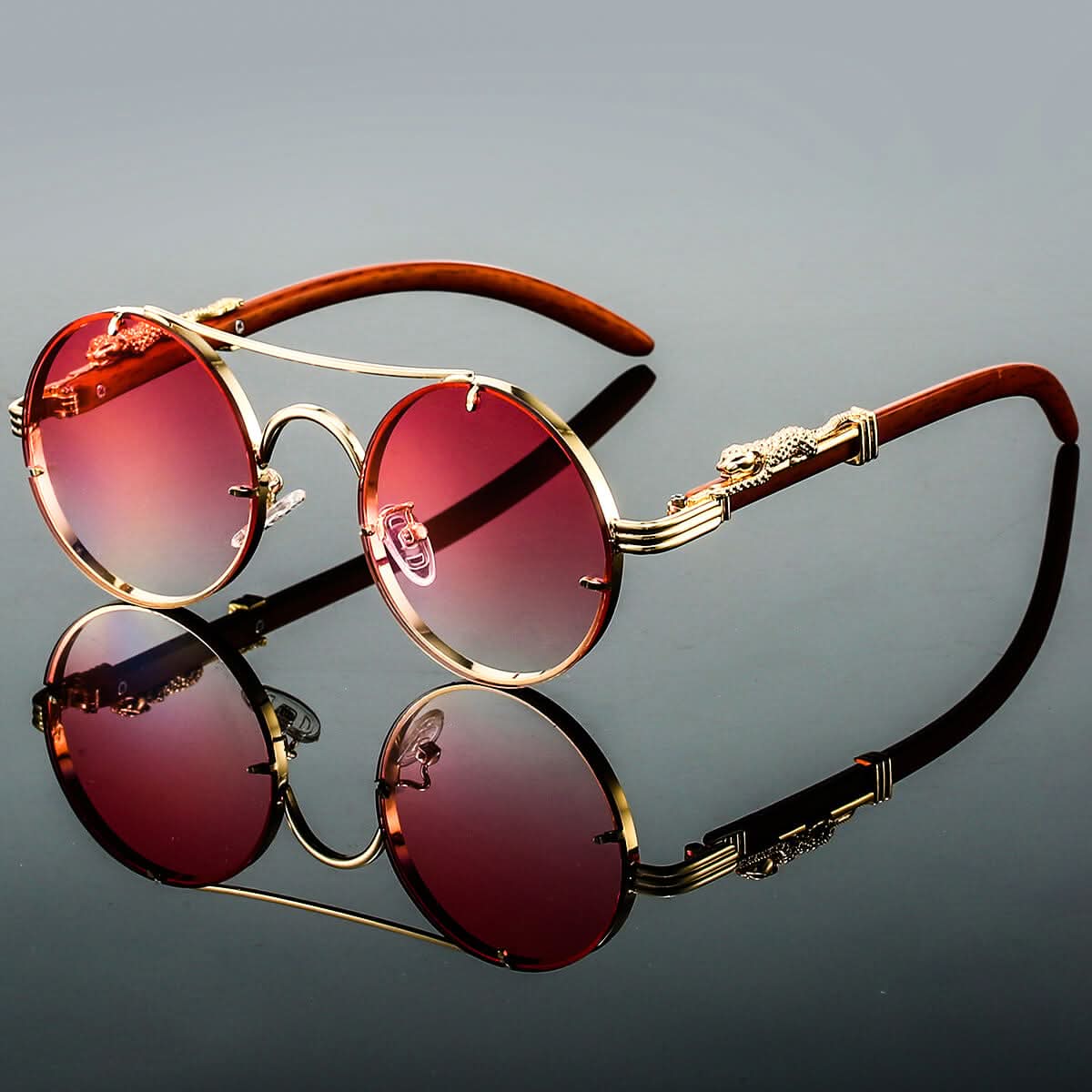 BowLift | Men’s Oval Metal Retro Sunglasses with UV Protection