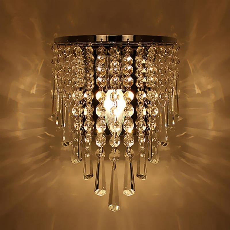 Skanto | Modern Chrome Crystal Drop Wall Lamps
