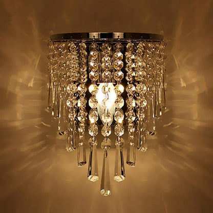 Skanto | Modern Chrome Crystal Drop Wall Lamps